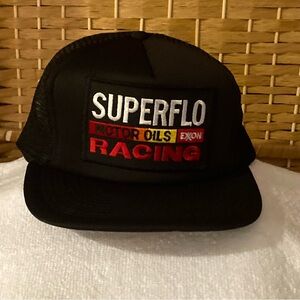 Vintage large patch SnapBack mesh hat superflow racing